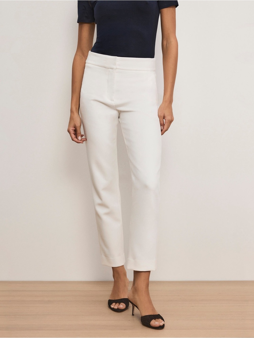 Veronica Beard Renzo Slim Leg Pants Off White Gold Size 16